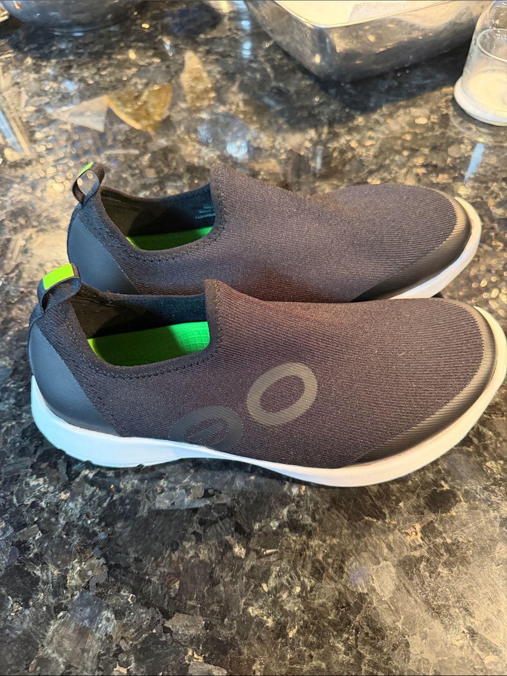 Slip-On Athletic Sneakers with Green Accents